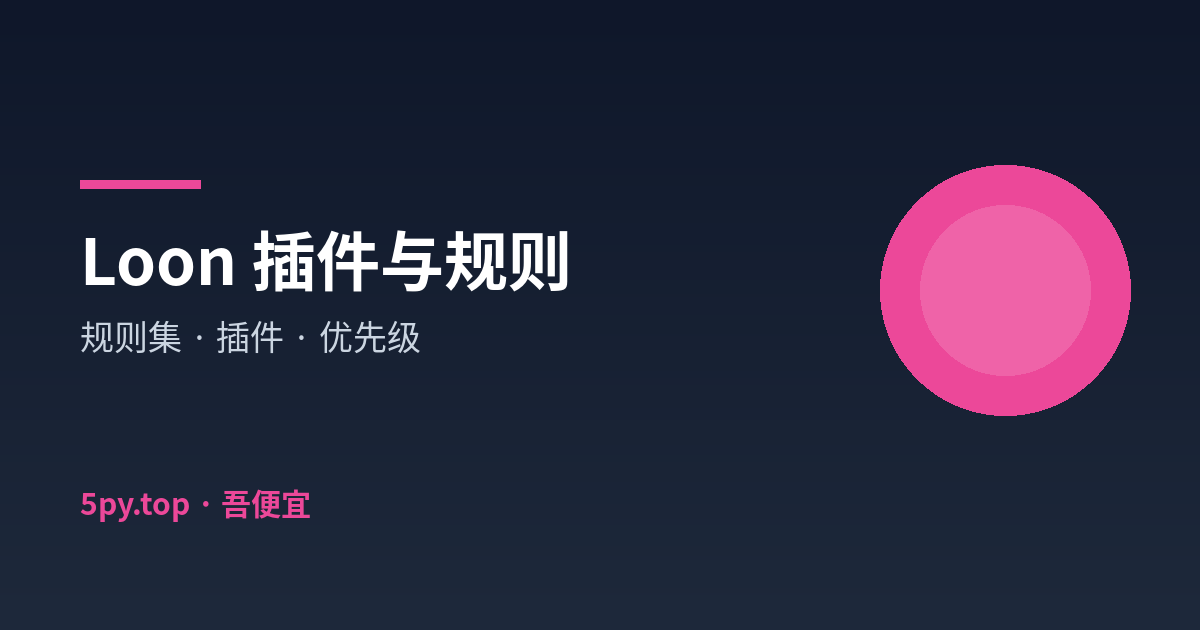 Loon 插件与分流规则指南